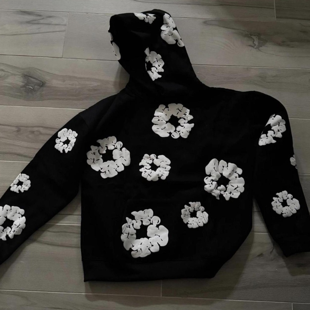 Stylish Black and White Floral Men's Cardigan